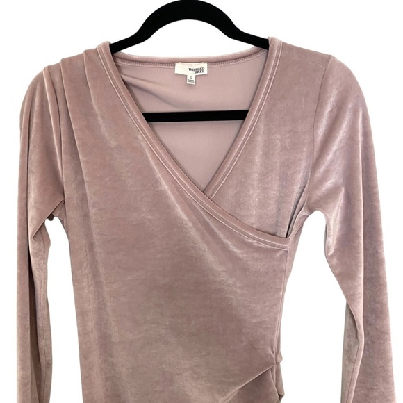 𝅺ARITZIA WILFRED FREE Klum Velvet Wrap Dress Size Small - Picture 7 of 14